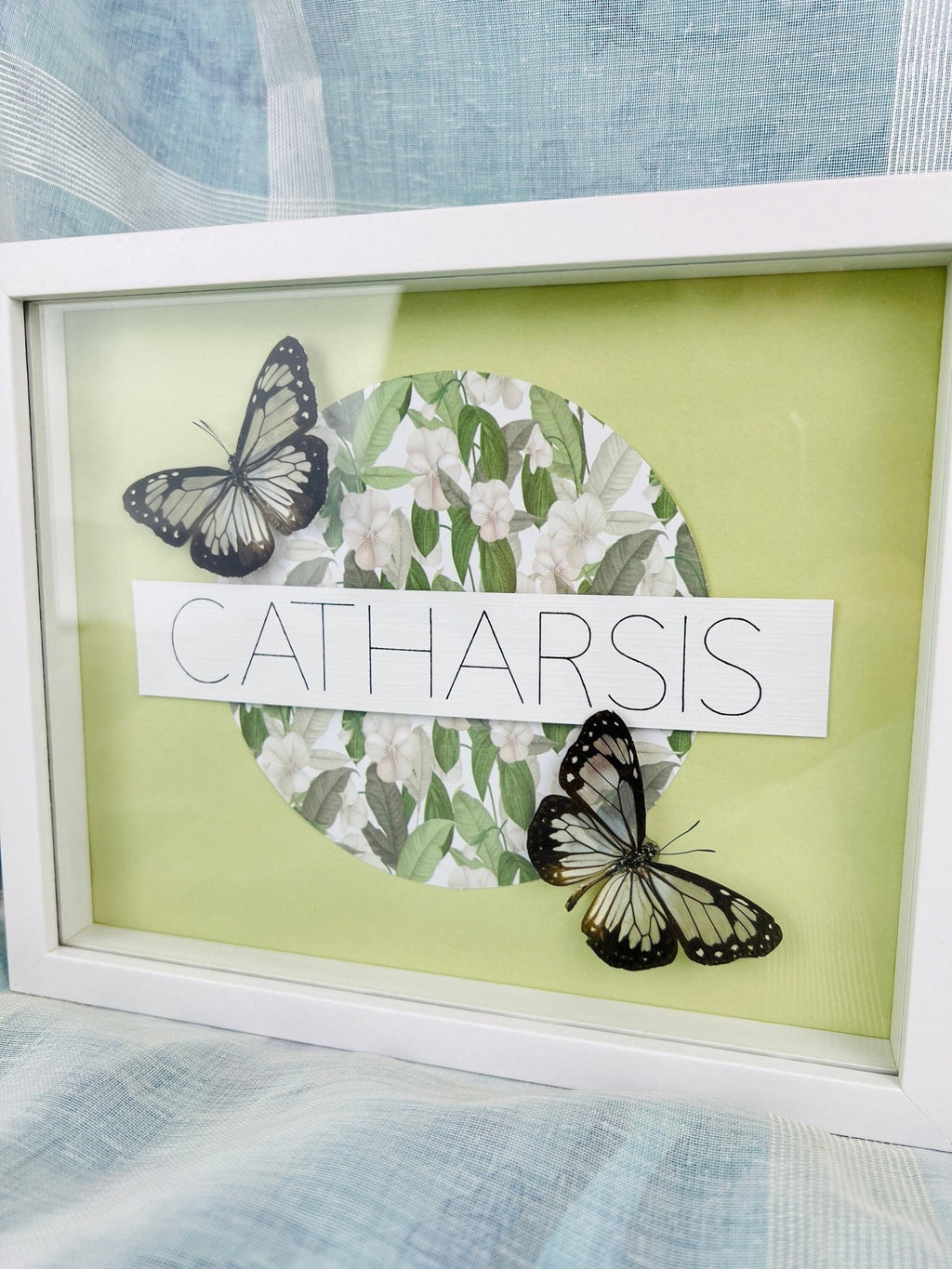 „Parantica Vitrina“ auf Catharsis-Druck, gerahmt von KEY LIME STORE