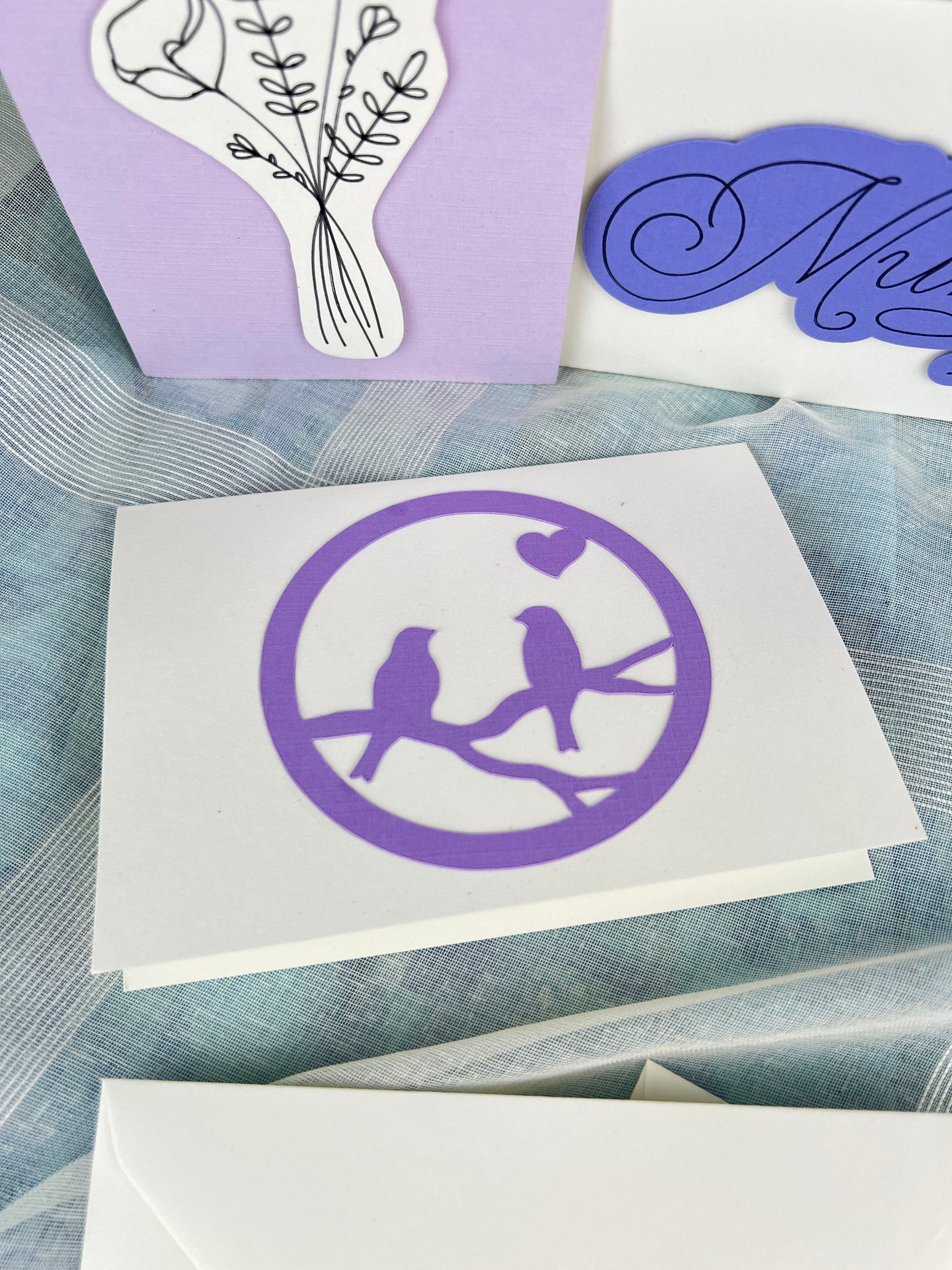 Handgefertigtes Set aus 5 handgefertigten Doppelpostkarten und passenden Umschlägen