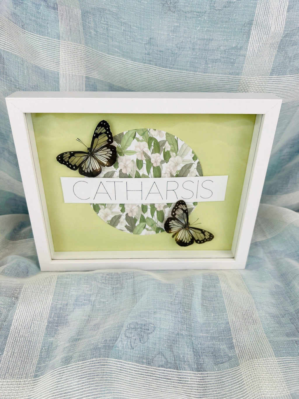 „Parantica Vitrina“ auf Catharsis-Druck, gerahmt von KEY LIME STORE