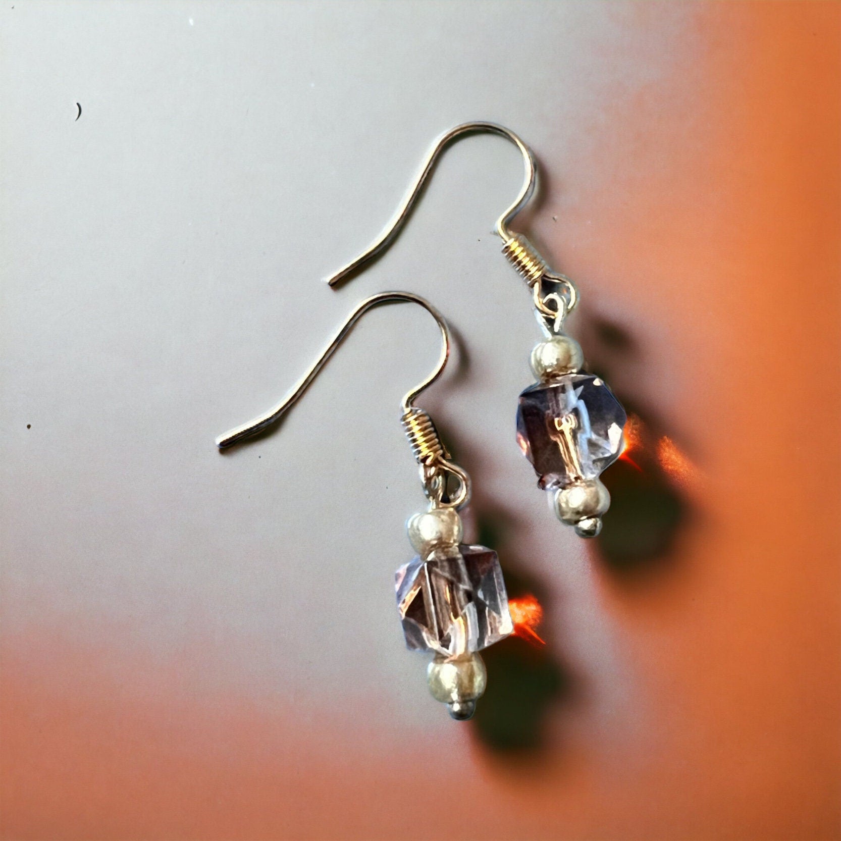 Boucles d'oreilles en perles ombrées dorées