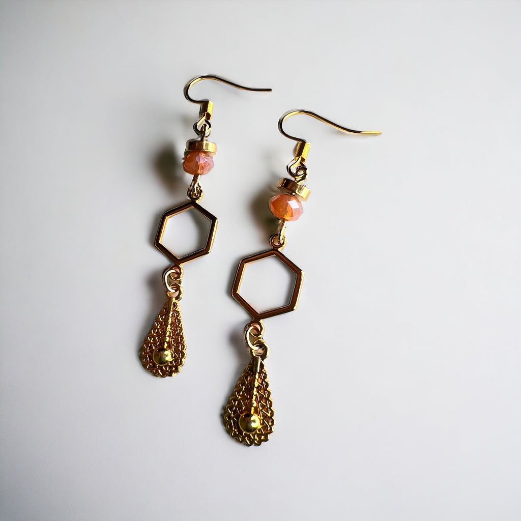 Goldrosa Ohrringe von KEY LIME STORE