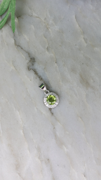 Hanger Peridoot rond (cz) 925 sterling zilver
