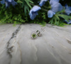 Oorsteker Peridot rond (cz) 925 sterling zilver