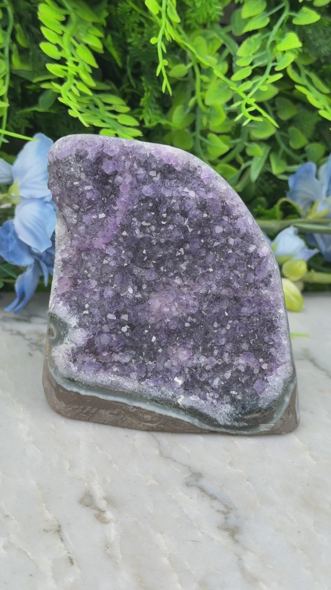 Amethist (Uruguay) cluster cut base (494 gr/9 cm)