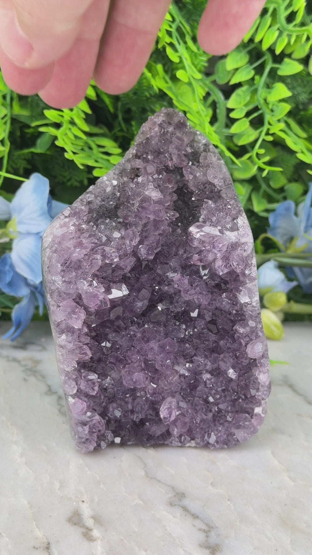 Amethist (Uruguay) cluster cut base (684 gr/11 cm)