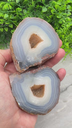 Agaat geode 2 helften van dezelfde steen