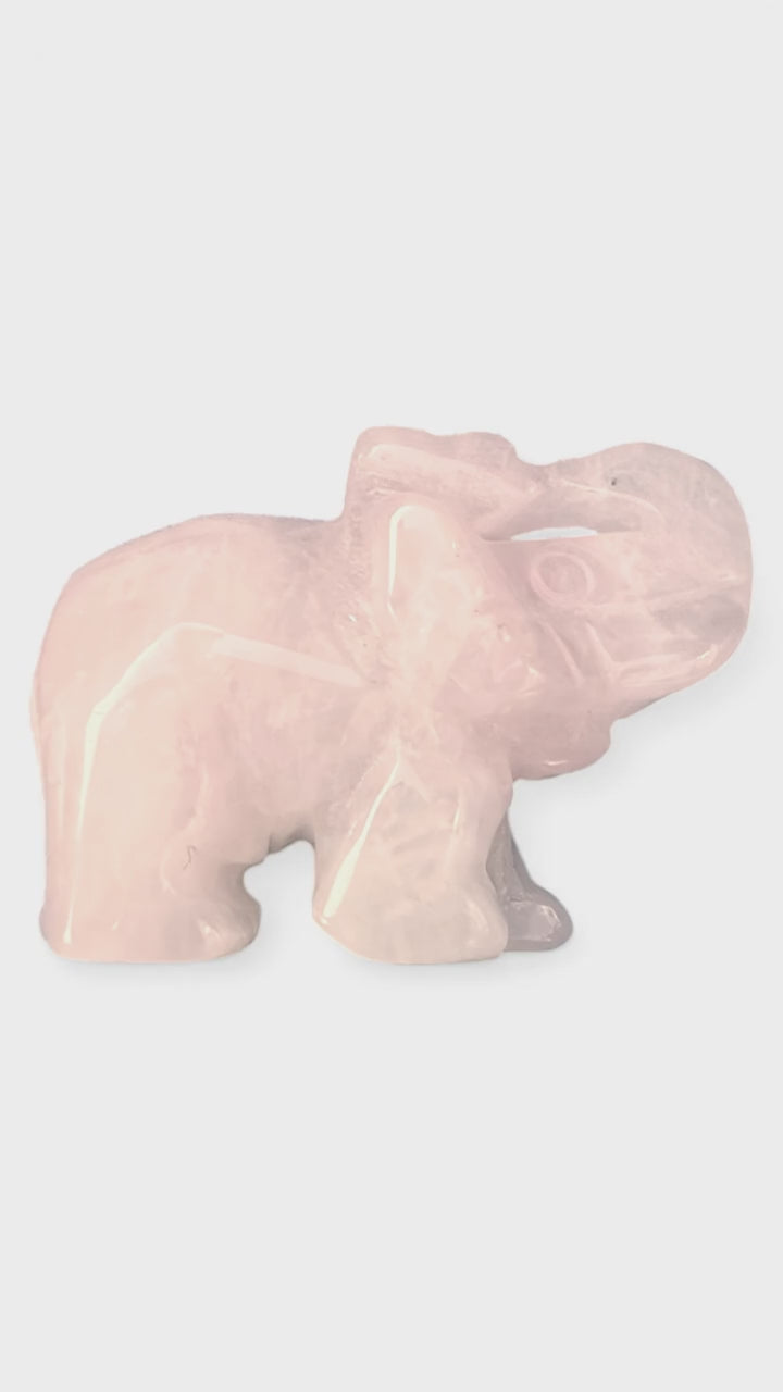 Rosenquarz-Elefant, 3 cm