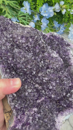 Amethist met Calciet en Goethiet cluster XL speciale formatie