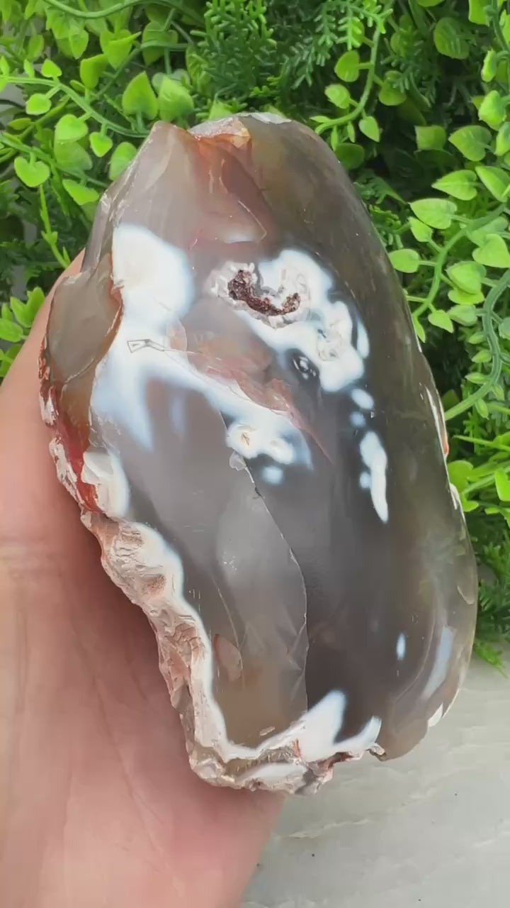 Video laden: Orca Agaat half ruw half gepolijst (474 gram)