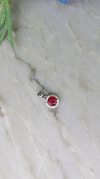 Hanger Robijn rond (cz) 925 sterling zilver